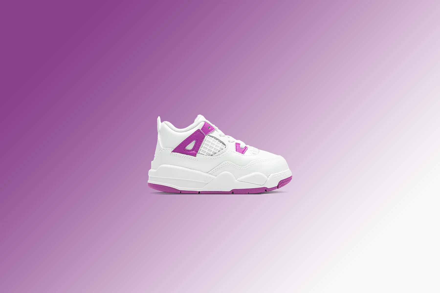 Jordan 4 Retro (TD) - White/Hyper Violet - Image 5