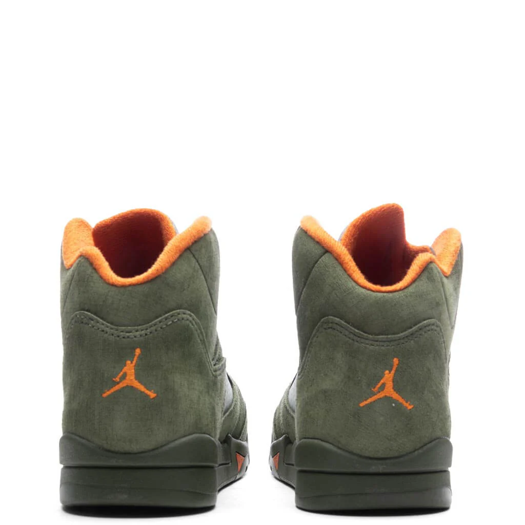 Air Jordan 5 Retro 'Olive' (PS) - Army Olive/Solar Orange - Image 4