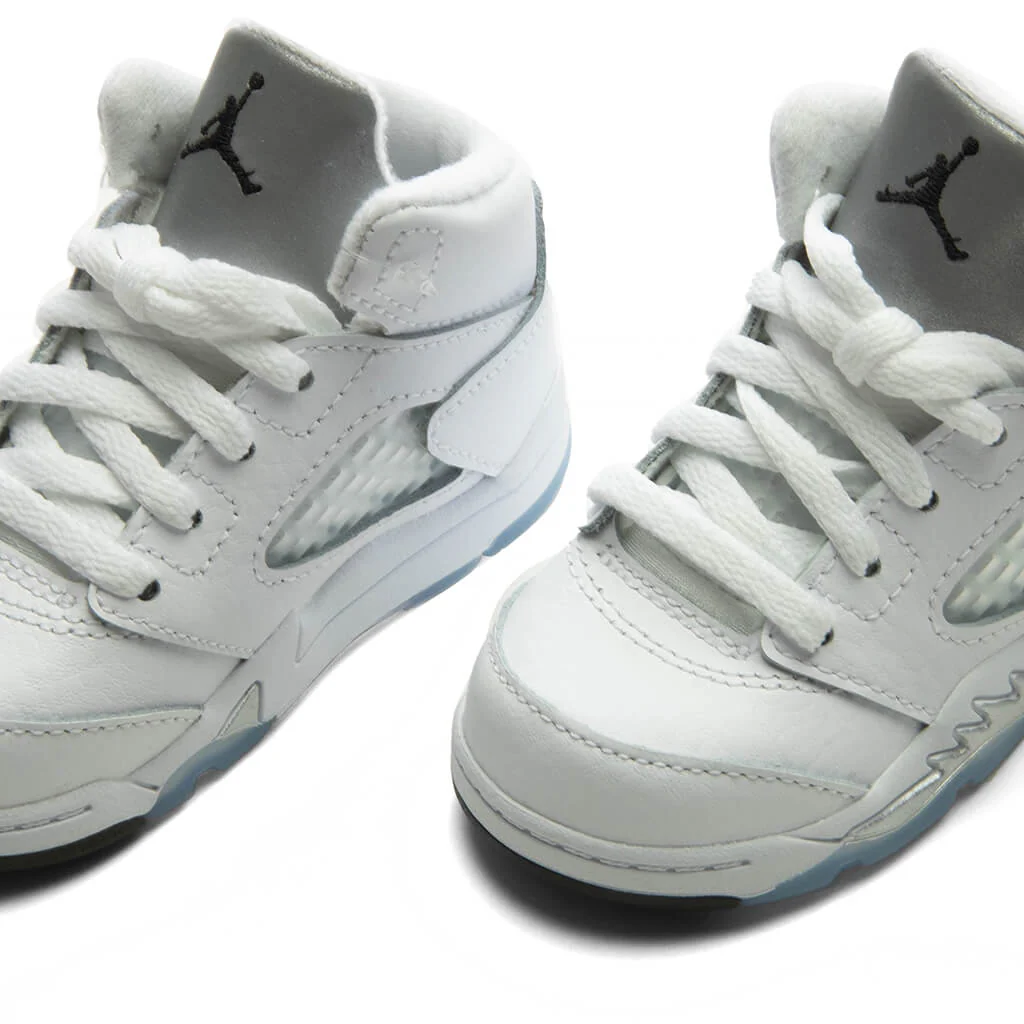 Air Jordan 5 Retro 'White Metallic' (TD) - White/Black/Metallic Silver - Image 3