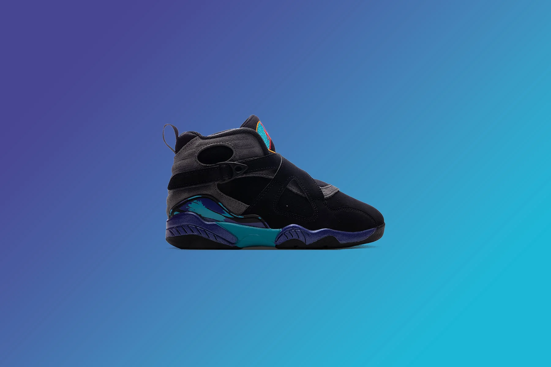 Air Jordan 8 Retro 'Aqua' (PS) - Black/Multi Color - Image 5
