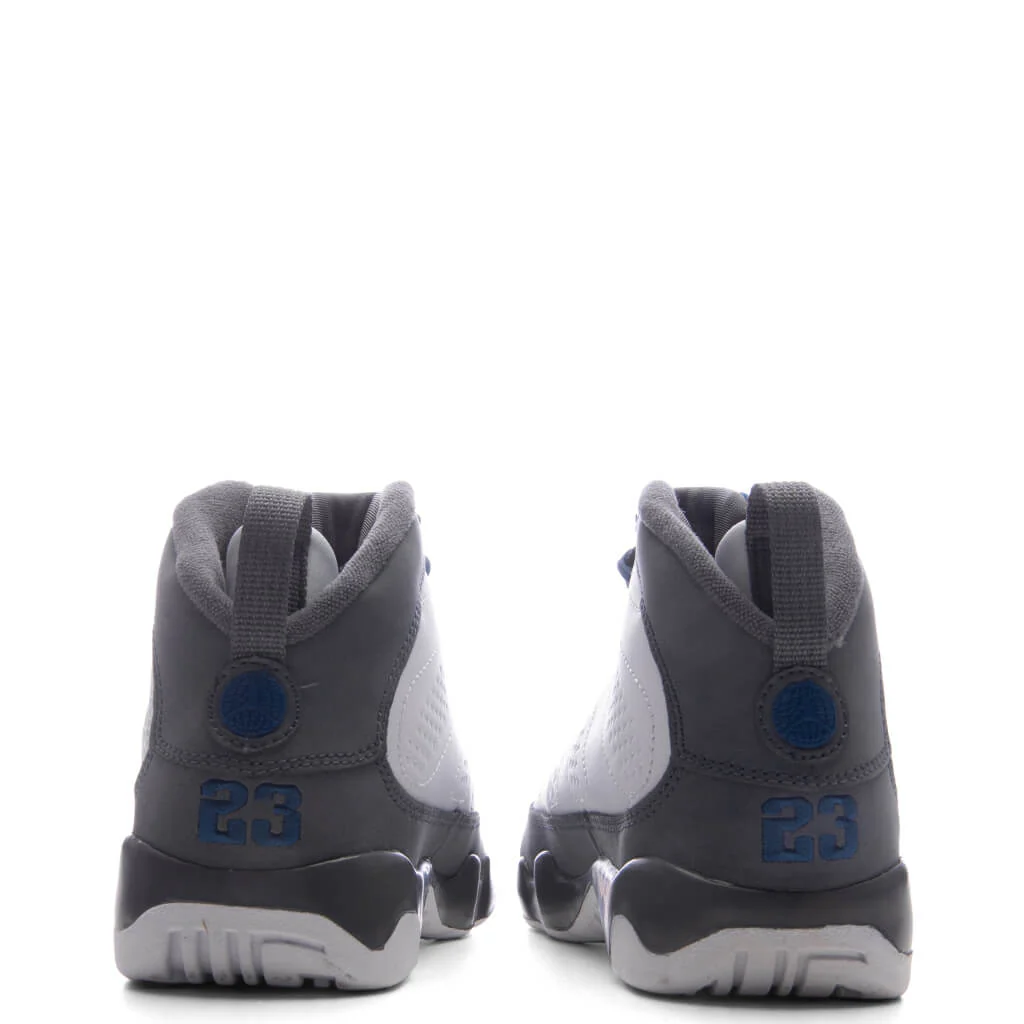 Air Jordan 9 Retro 'Flint Grey' (PS) - White/French Blue/Flint Grey - Image 4