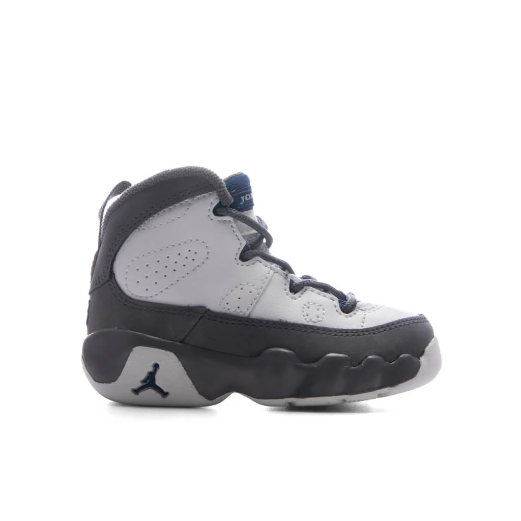 Air Jordan 9 Retro 'Flint Grey' (TD) - White/French Blue/Flint Grey