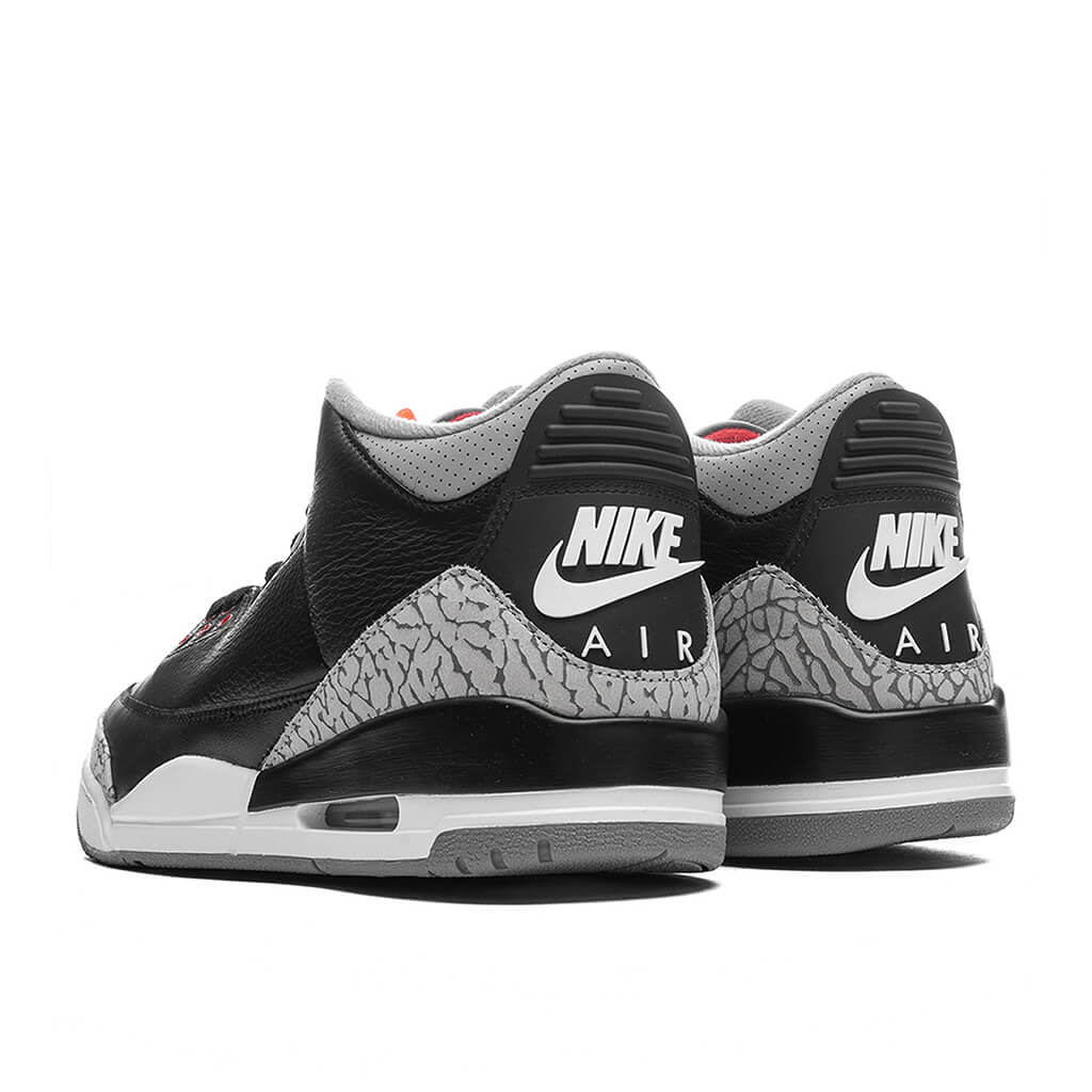 Air Jordan 3 Retro (GS) 'Black Cement' - Black/Fire Red/Cement Grey/Summit White - Image 3