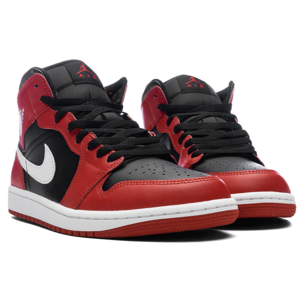 Air Jordan 1 Mid - Black/White/Gym Red - Image 2