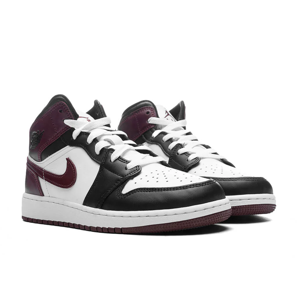 Air Jordan 1 Mid SE (GS) - White/Dark Pony/Black - Image 2
