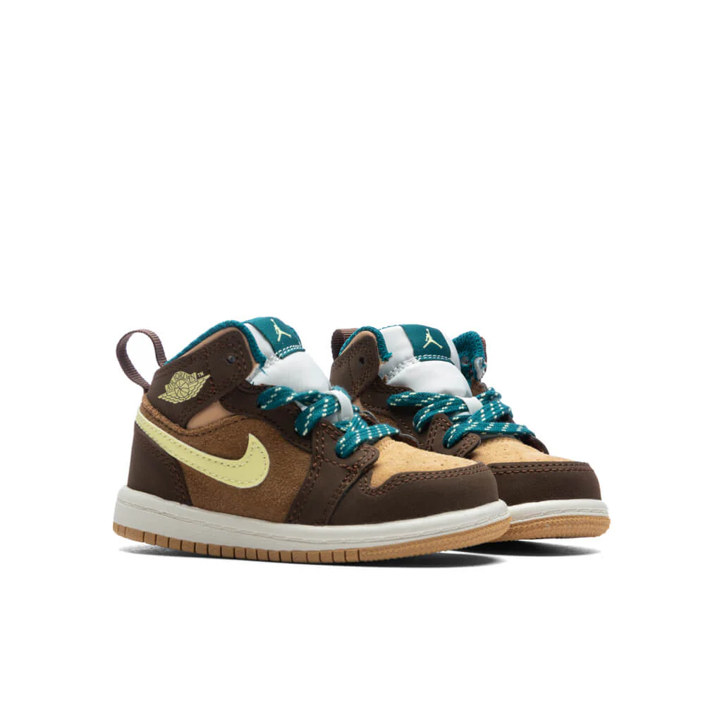 Air Jordan 1 Mid SE (TD) 'Cacao Wow' - Cacao Wow/Luminous Green/Ale Brown - Image 2