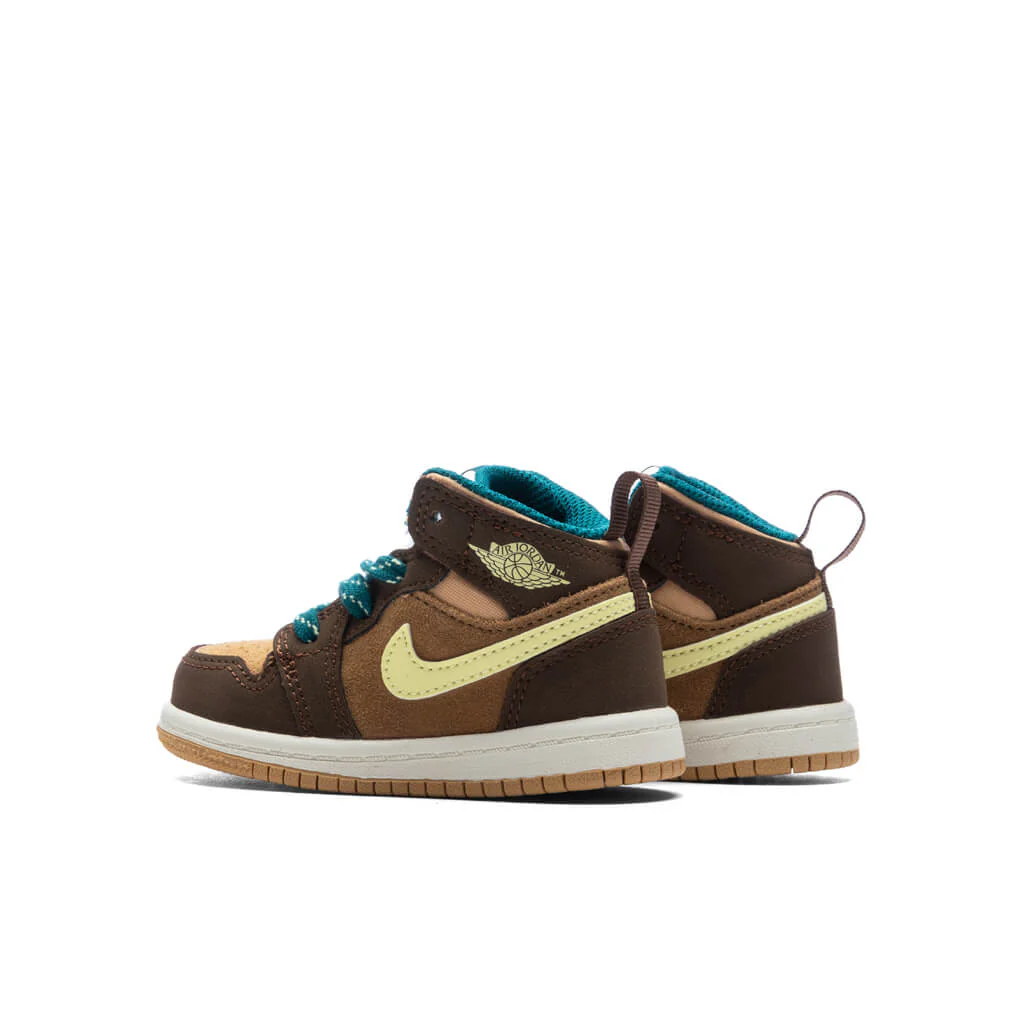 Air Jordan 1 Mid SE (TD) 'Cacao Wow' - Cacao Wow/Luminous Green/Ale Brown - Image 3