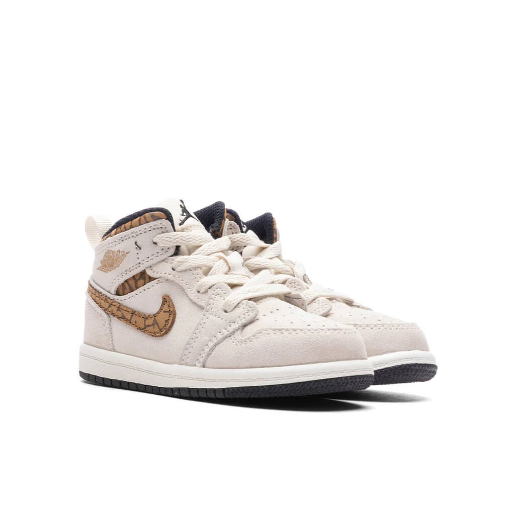Air Jordan 1 Mid (TD) - Light Orewood Brown/Metallic Gold/White - Image 2