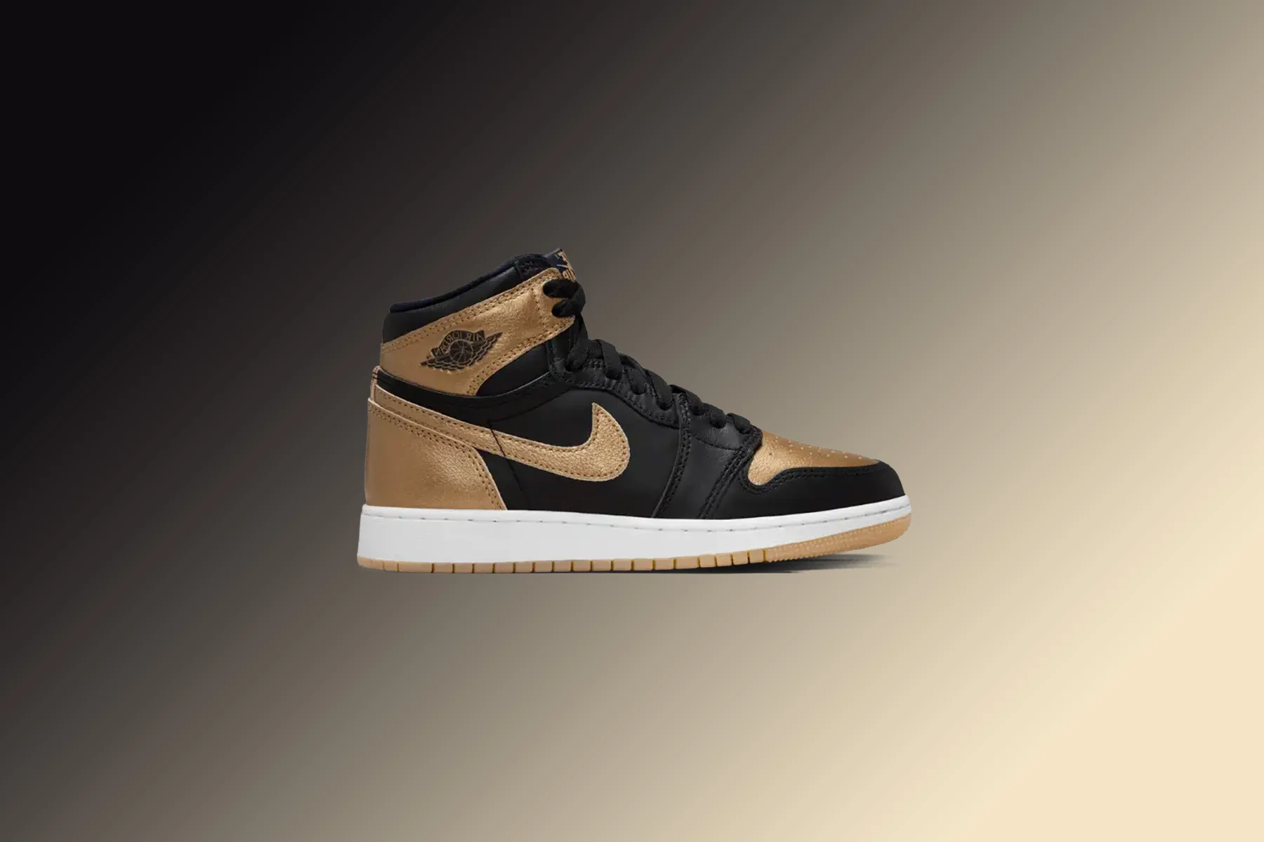 Air Jordan 1 Retro High OG (GS) 'Black and Gold' - Black/Metallic Gold/Sail - Image 5