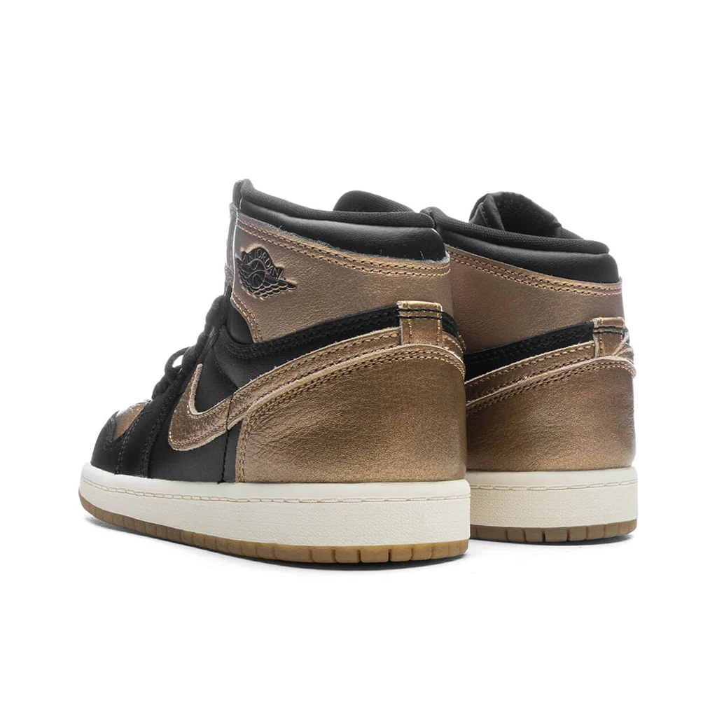 Air Jordan 1 Retro High OG (PS) 'Black and Gold' - Black/Metallic Gold/Sail - Image 3