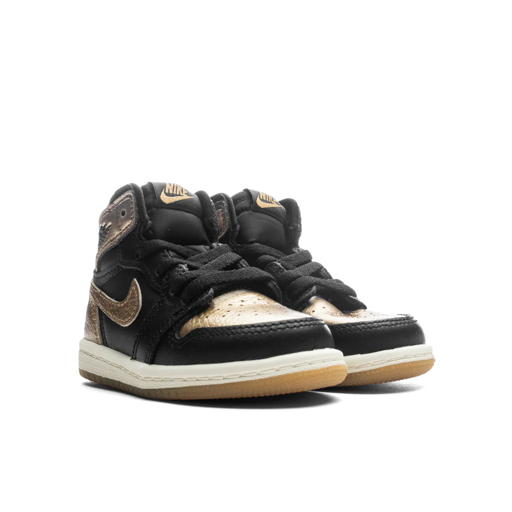 Air Jordan 1 Retro High OG (TD) 'Black and Gold' - Black/Metallic Gold/Sail - Image 2