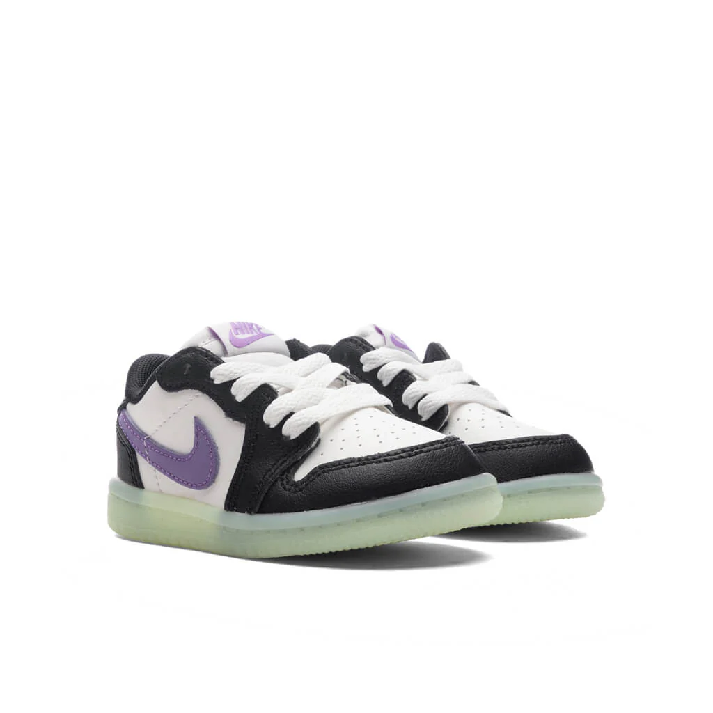 Air Jordan 1 Retro Low OG (TD) - Black/Black Raspberry/Volt TInt - Image 2