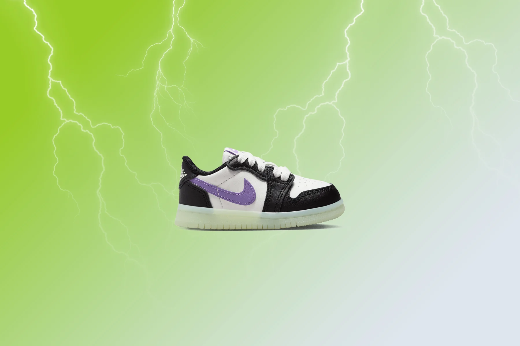 Air Jordan 1 Retro Low OG (TD) - Black/Black Raspberry/Volt TInt - Image 5