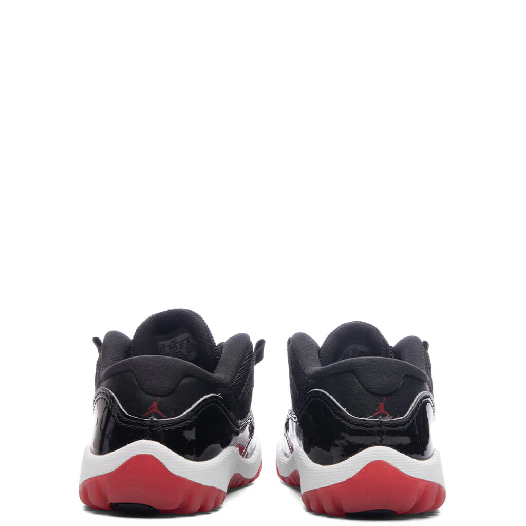 Air Jordan 11 Retro Low 'Bred' (TD) - Black/Varsity Red/White - Image 4