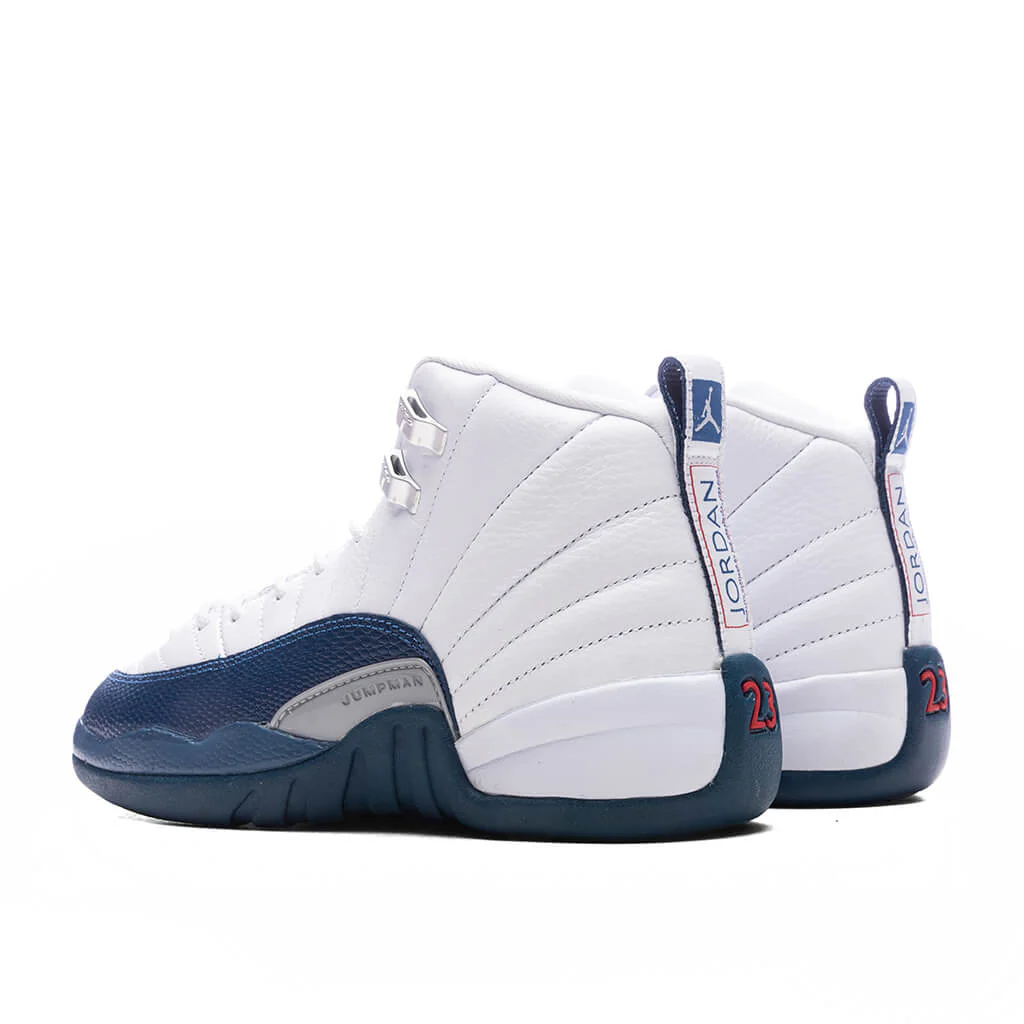 Air Jordan 12 Retro 'French Blue' (GS) - White/French Blue/Metallic Silver - Image 3
