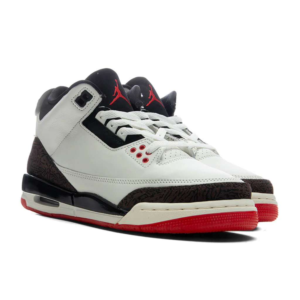 Air Jordan 3 Retro OG 'World's Best Dad' (GS) - Sail/Black/University Red/Pale Ivory - Image 5