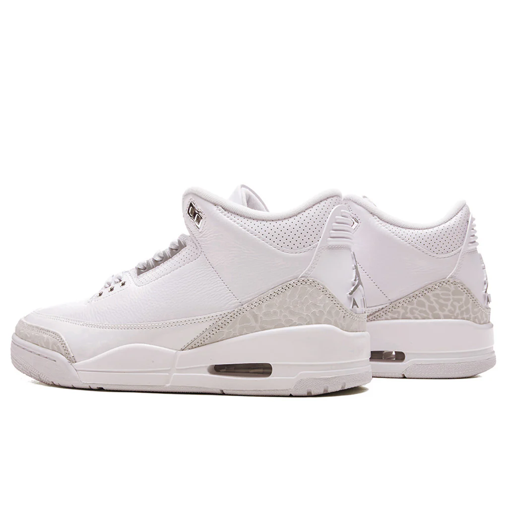 Air Jordan 3 Retro 'Pure Money' - White/Metallic Silver - Image 3