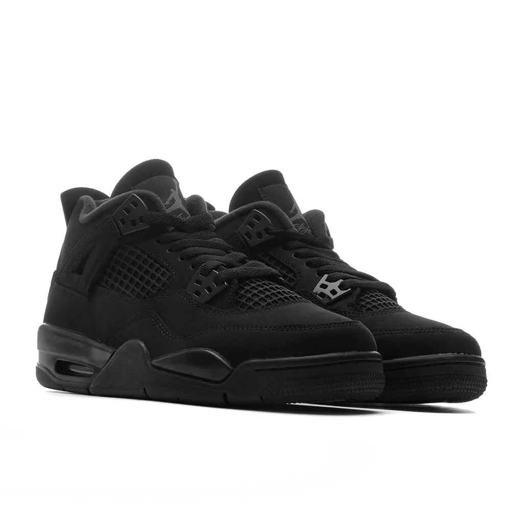 Air Jordan 4 Retro 'Black Cat' (GS) - Black/Light Graphite - Image 2