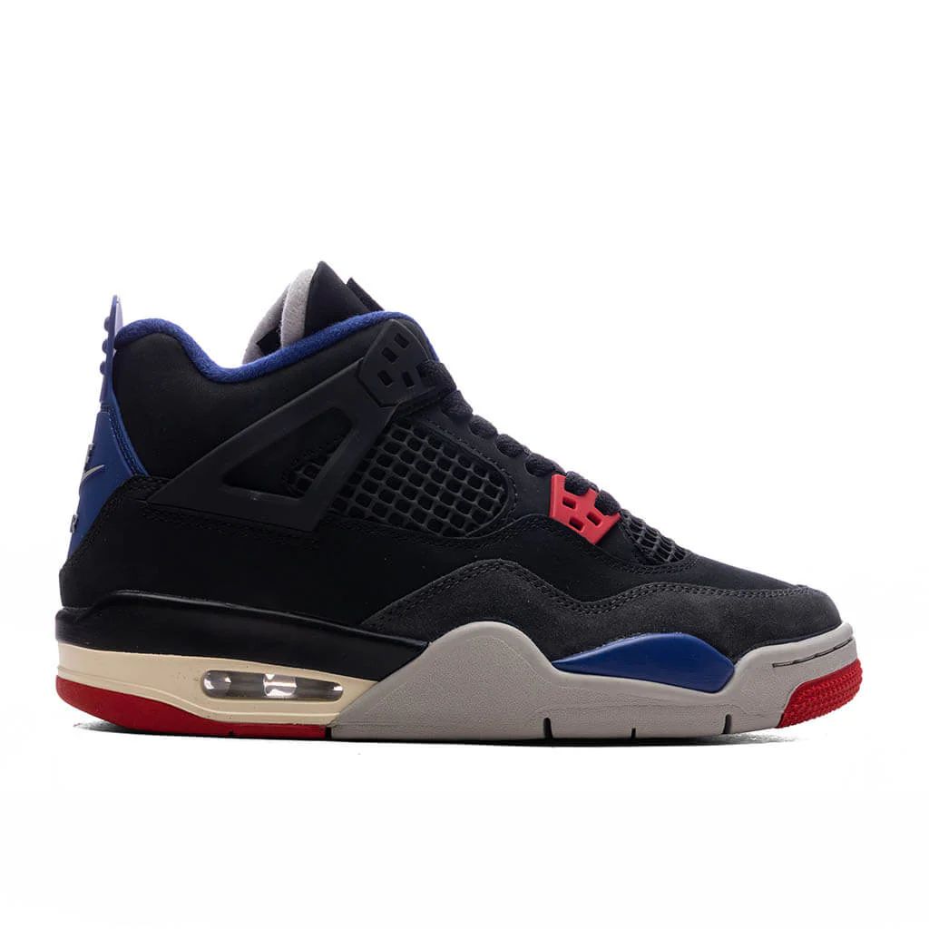 Air Jordan 4 Retro 'Rare Air' (GS) - Black/Fire Red/Deep Royal Blue
