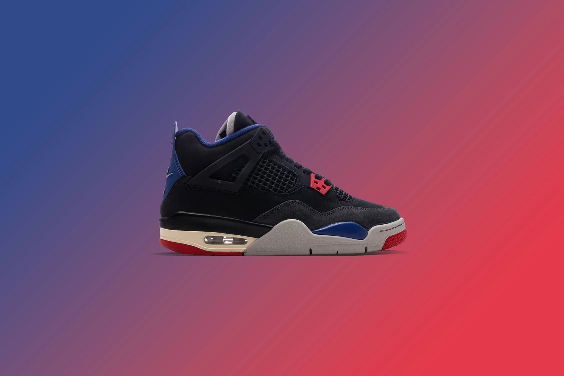 Air Jordan 4 Retro 'Rare Air' (GS) - Black/Fire Red/Deep Royal Blue - Image 5