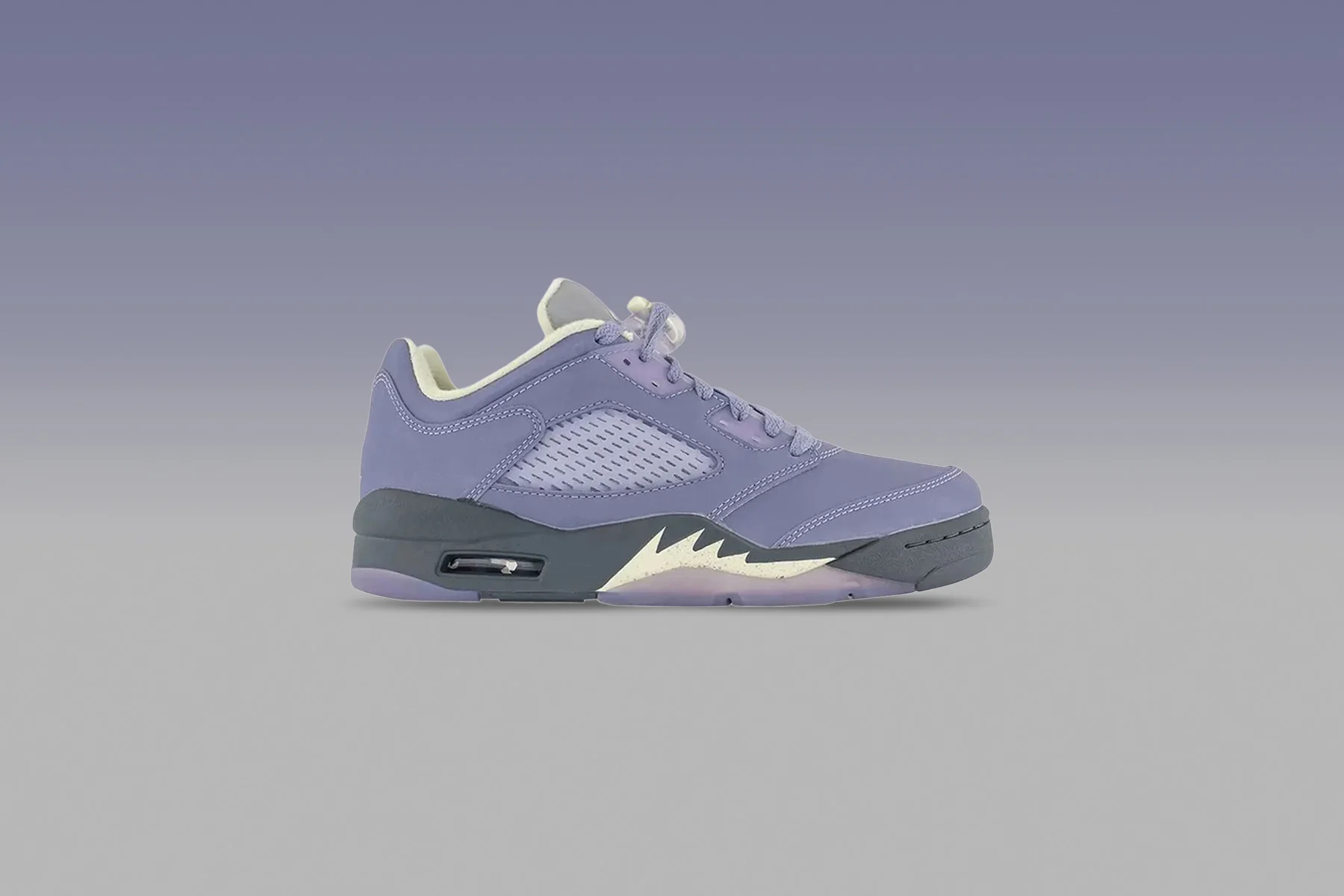 Women's Air Jordan 5 Retro Low - Indigo Haze/Fire Red/Metallic Silver - Image 5
