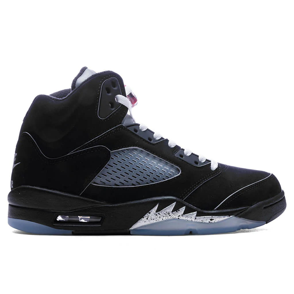 Air Jordan 5 Retro OG 'Black Metallic Reimagined' - Black/White/Metallic Silver/Fire Red