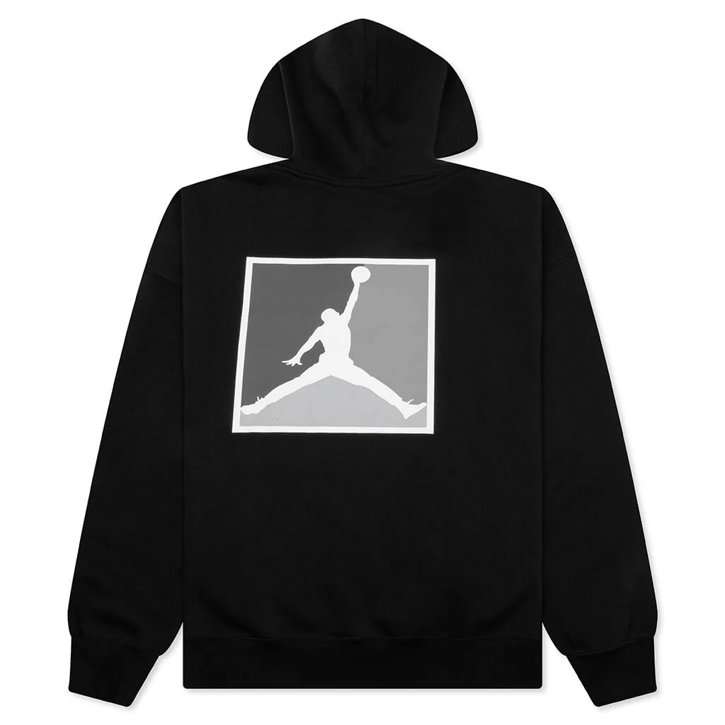 Brooklyn Fleece Graphic Pullover Hoodie - Black/White - Image 2
