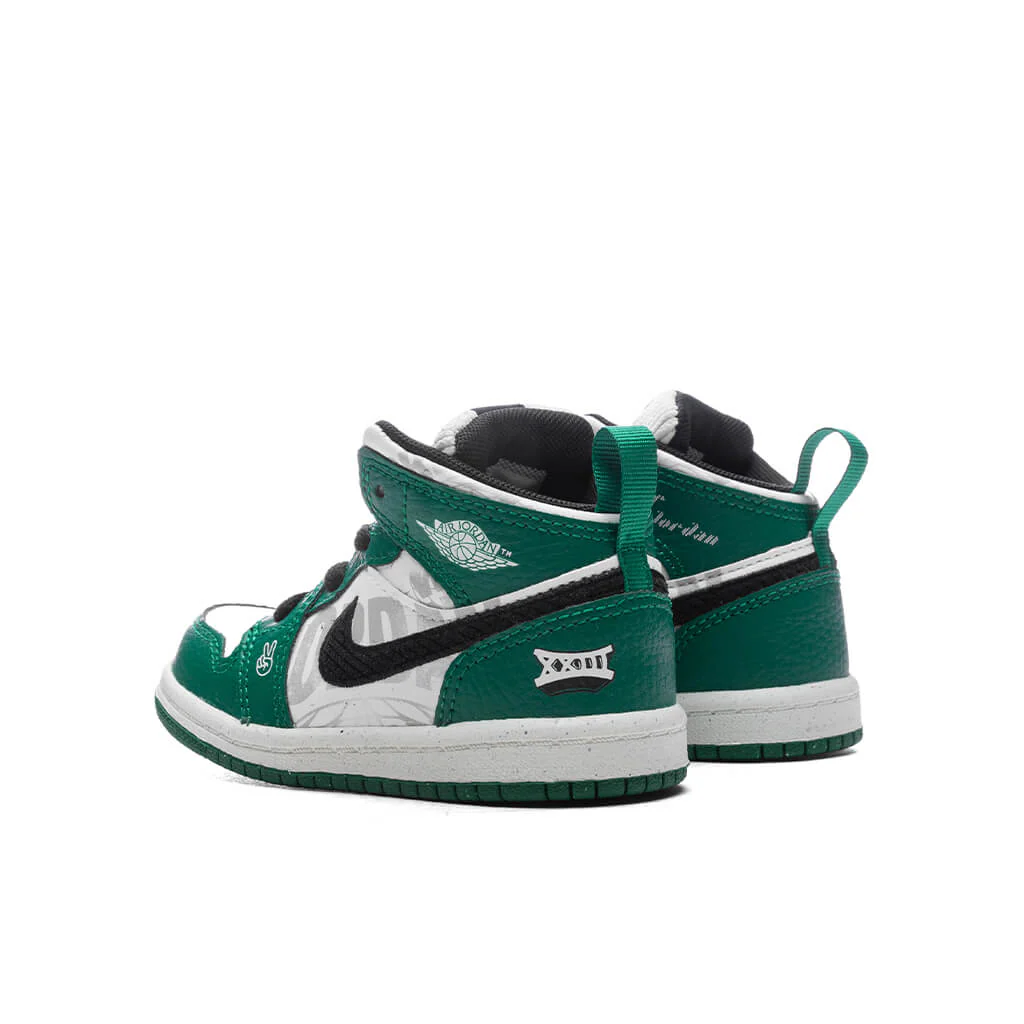 Jordan 1 Mid SE (TD) - Pine Green/Sail/Black/Team Orange - Image 3