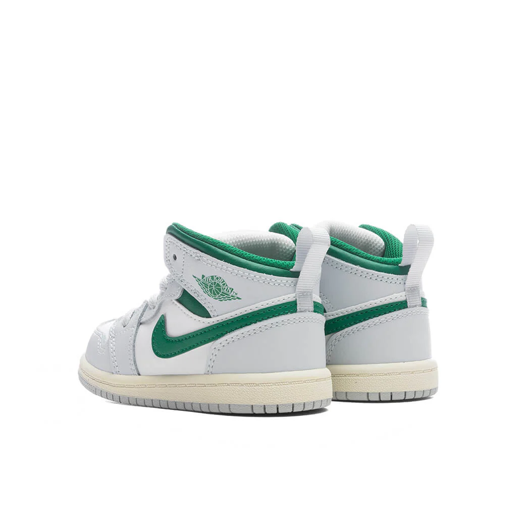 Jordan 1 Mid (TD) - Summit White/Pine Green/Pure Platinum - Image 3