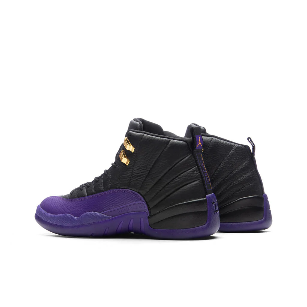 Jordan 12 Retro (PS) - Black/Field Purple/Metallic Gold - Image 3