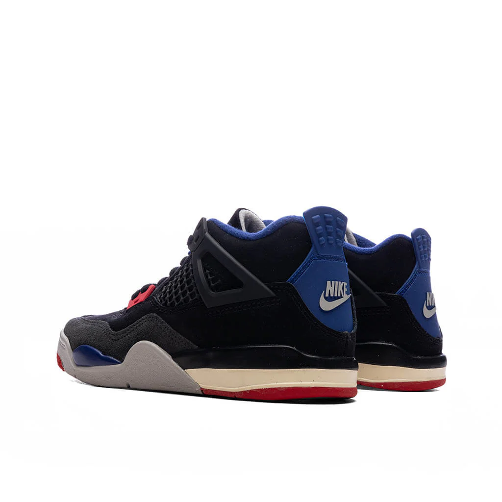 Air Jordan 4 Retro 'Rare Air' (PS) - Black/Fire Red/Deep Royal Blue - Image 3