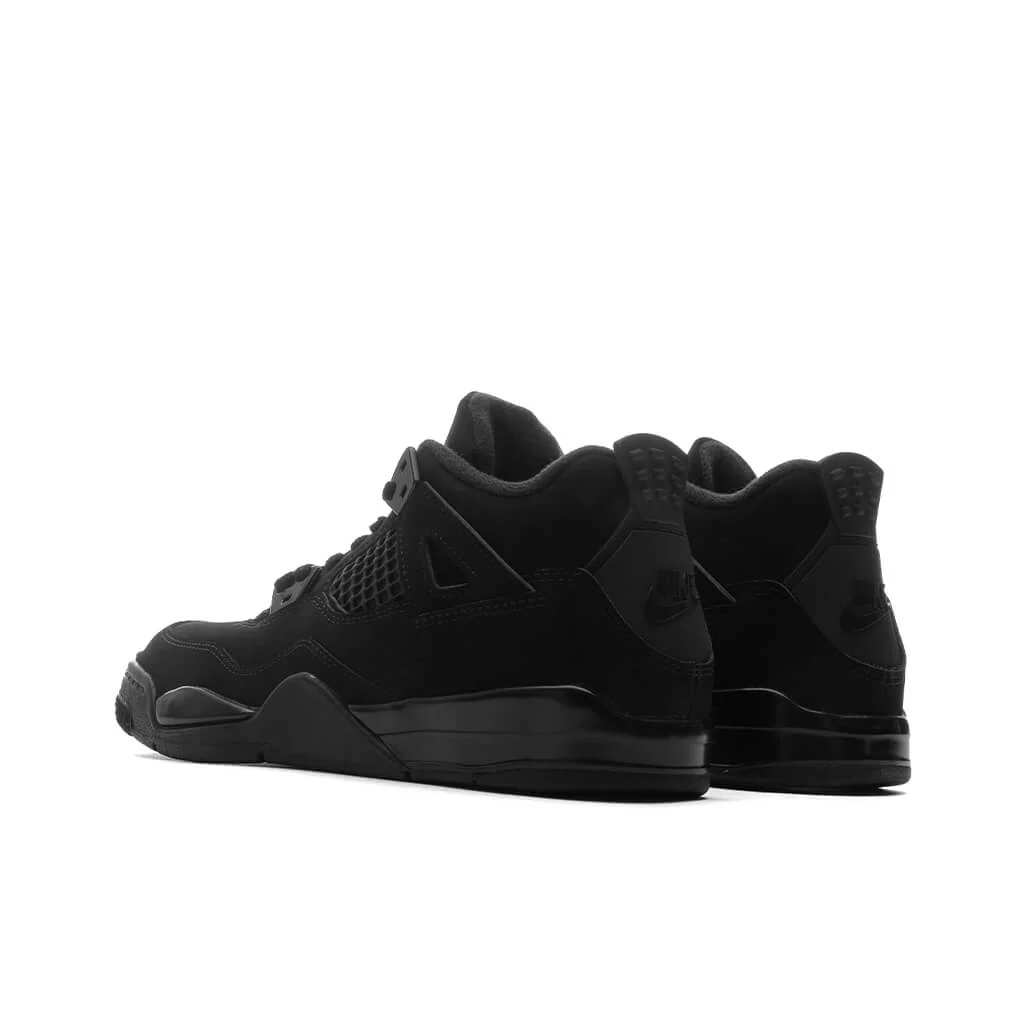 Air Jordan 4 Retro 'Black Cat' (PS) - Black/Light Graphite - Image 3