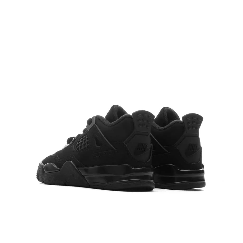 Air Jordan 4 Retro 'Black Cat' (TD) - Black/Light Graphite - Image 3