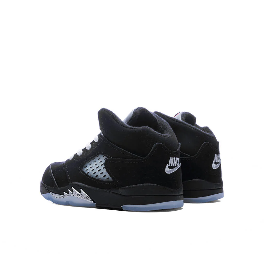 Air Jordan 5 Retro OG 'Black Metallic Reimagined' (TD) - Black/White/Metallic Silver/Fire Red - Image 3