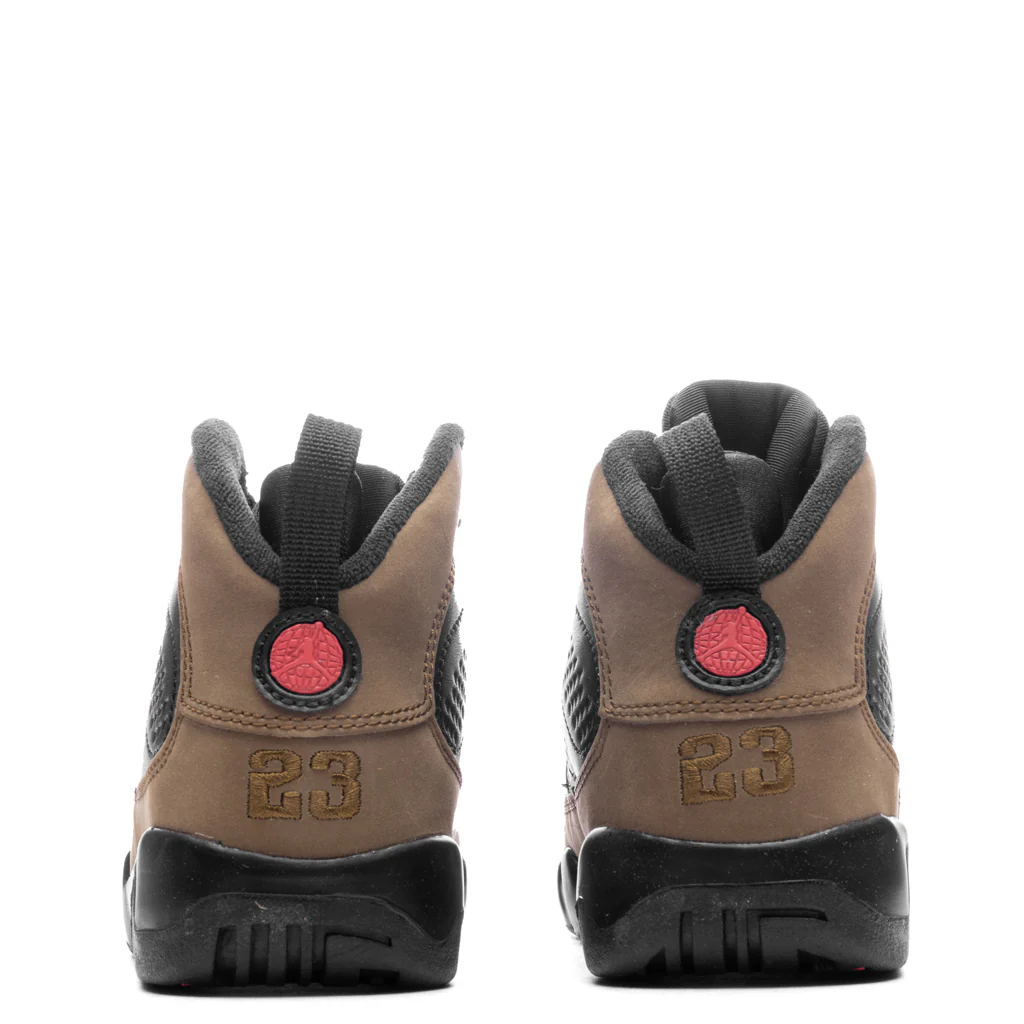 Jordan 9 Retro (PS) - Black/True Red/Light Olive - Image 3