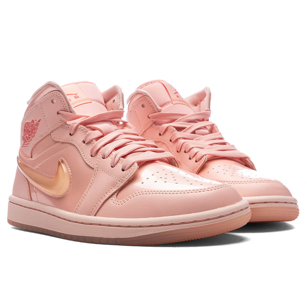 Women's Air Jordan 1 Mid 'Patent Valentines Day' - Washed Coral/Pink Salt - Image 2