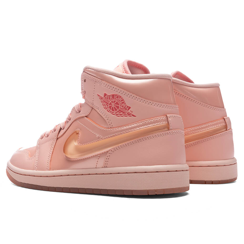 Women's Air Jordan 1 Mid 'Patent Valentines Day' - Washed Coral/Pink Salt - Image 3