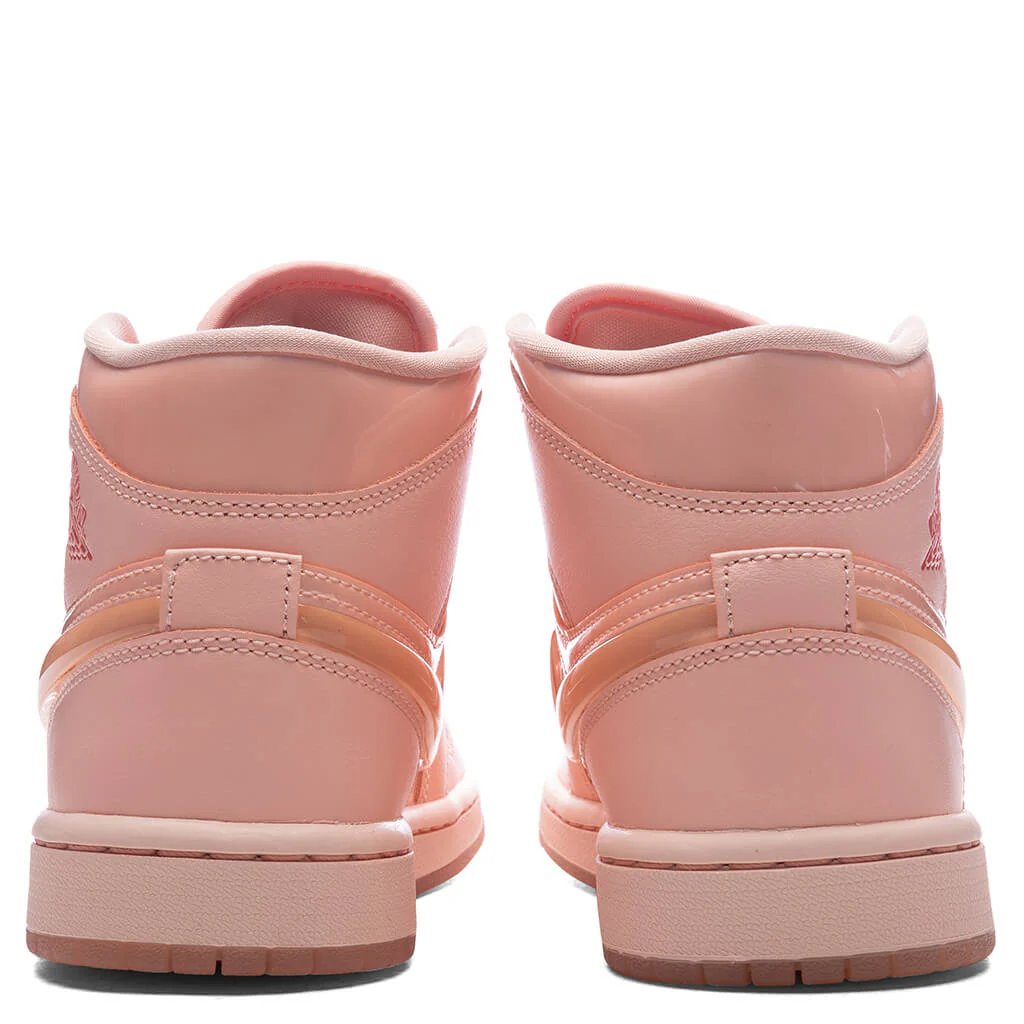 Women's Air Jordan 1 Mid 'Patent Valentines Day' - Washed Coral/Pink Salt - Image 4
