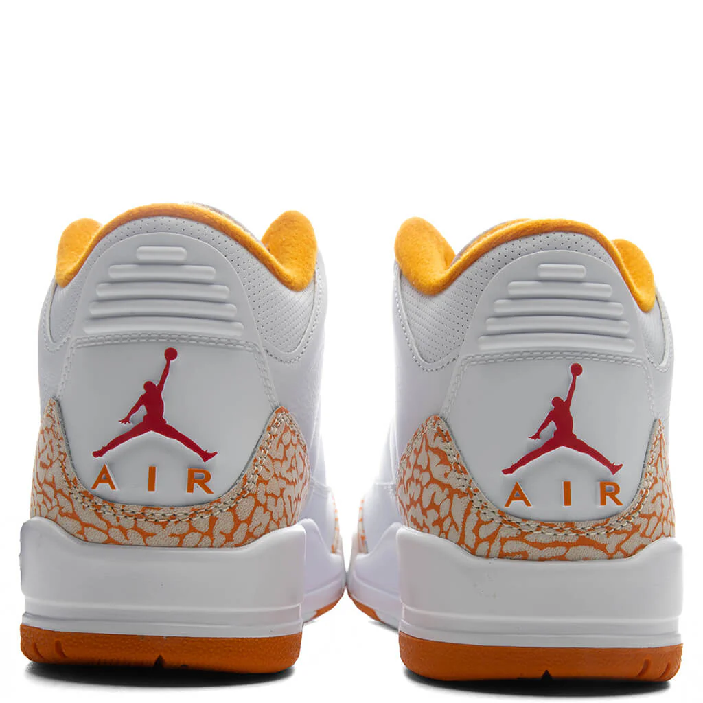 Women's Air Jordan 3 Retro 'Orange Citrus' - White/Multi Color/Orange Peel - Image 6