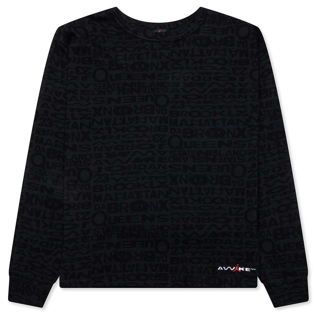 Jordan x Awake NY Thermal Long Sleeve Top - Black/White/University Red