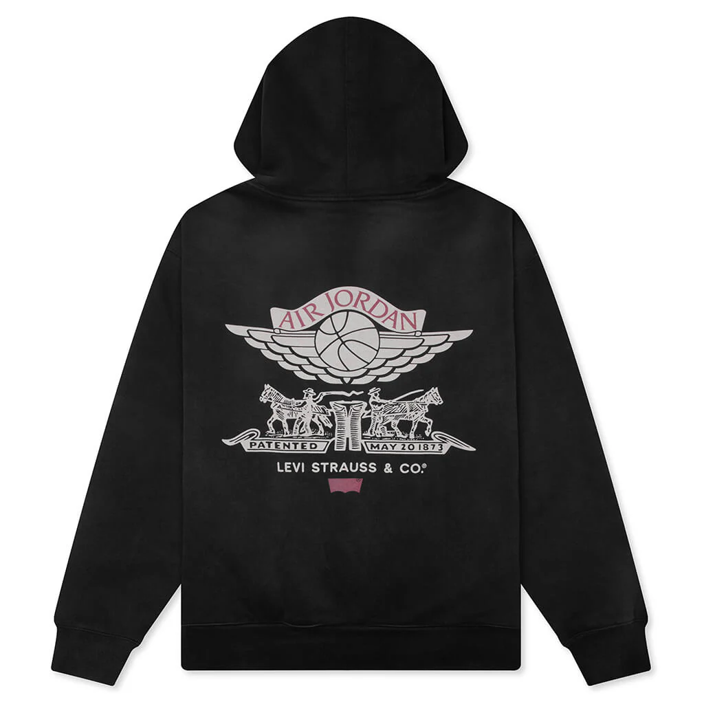 Jordan x Levi's Hoodie - Black/Pale Ivory/Gym Red - Image 2