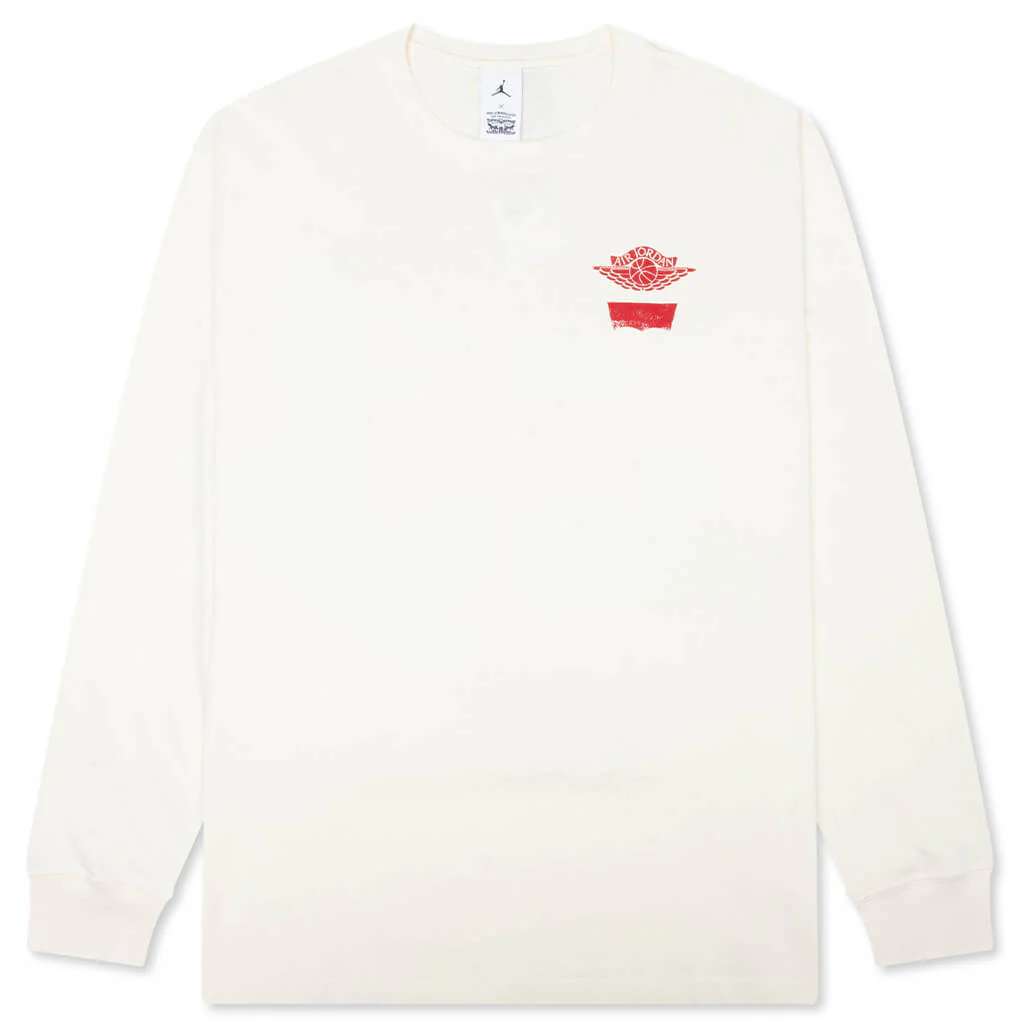 Jordan x Levi's L/S Tee - Pale Ivory/Black/University Red