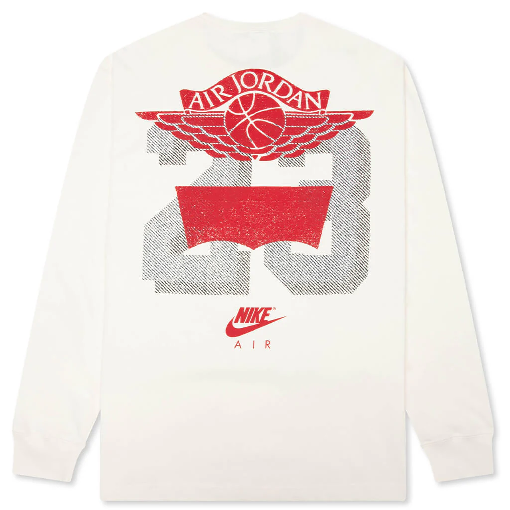 Jordan x Levi's L/S Tee - Pale Ivory/Black/University Red - Image 2