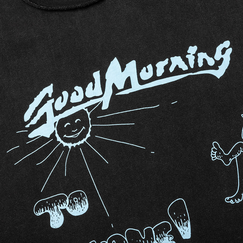 Good Morning Cops Vintage Wash Tee - Washed Black - Image 4