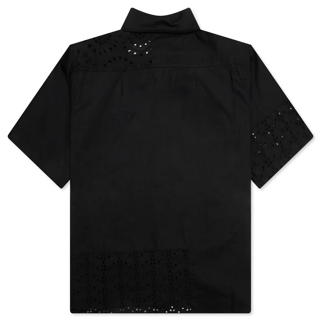 Lace Button Up - Black - Image 2