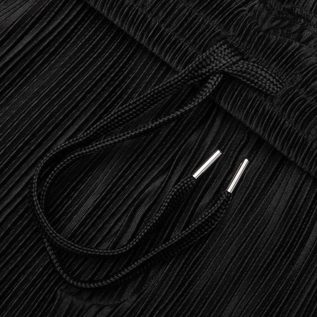 Weave Trim Pleat Pants - Black/Blue - Image 3