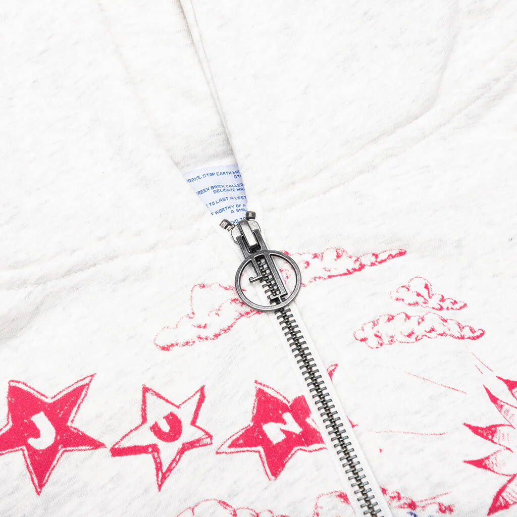 Scribbles Zip Hoodie - Grey - Image 3