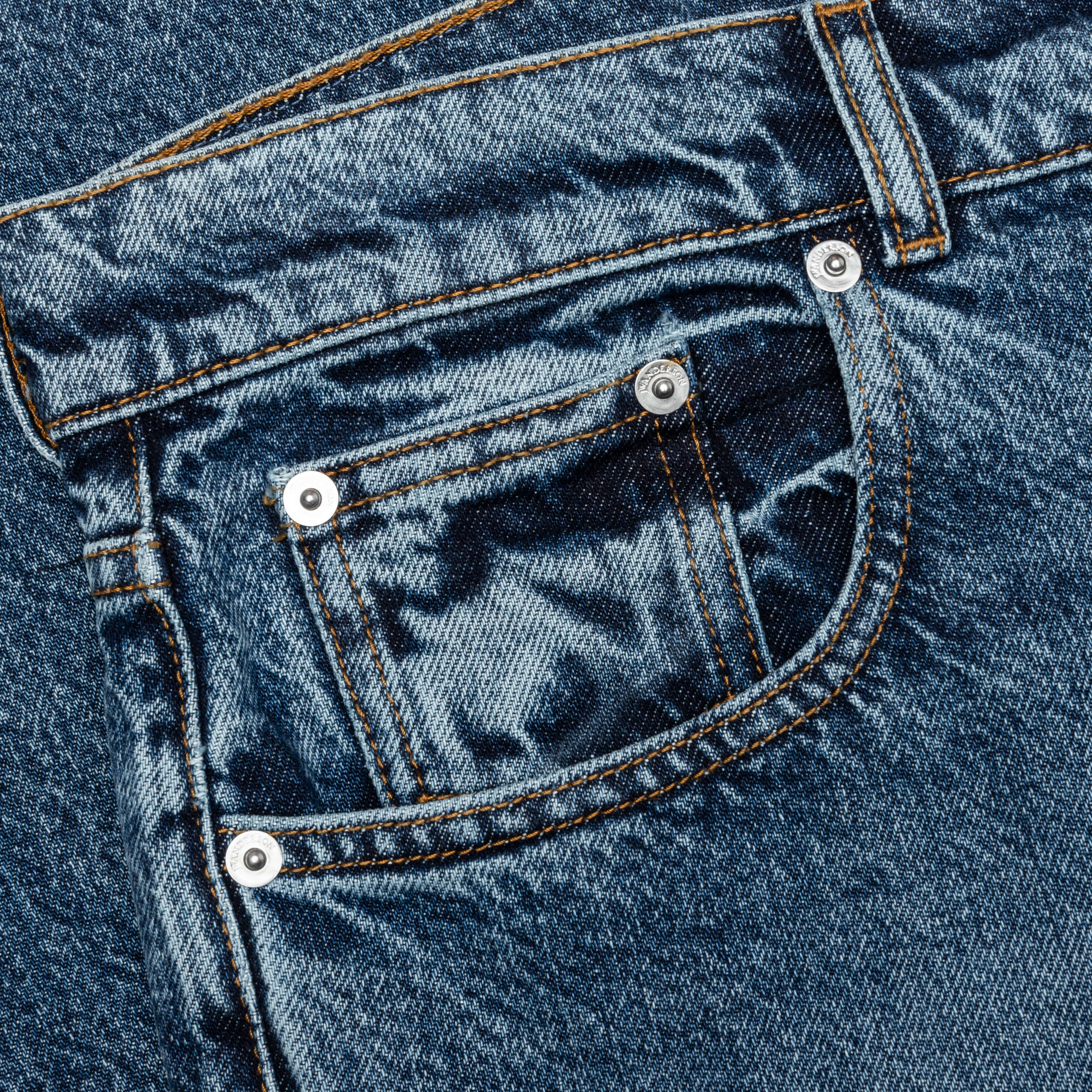 5 Pocket Straight Leg Trousers - Mid Blue - Image 3