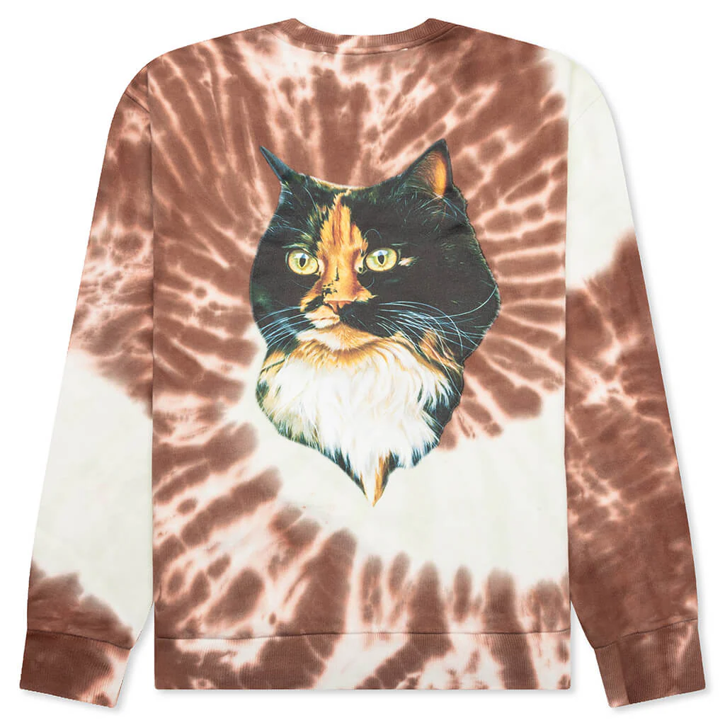 Tie-Dye Cat Sweatshirt - Brown - Image 2