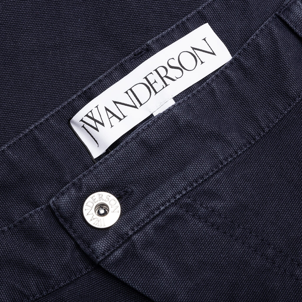 Twisted Cotton Bermuda Shorts - Navy - Image 5